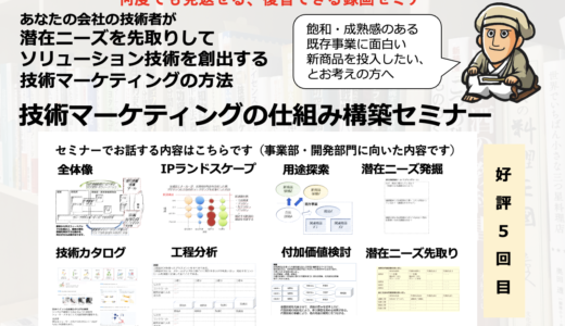 潜在ニーズを先取りする技術マーケティングセミナー｜録画セミナー